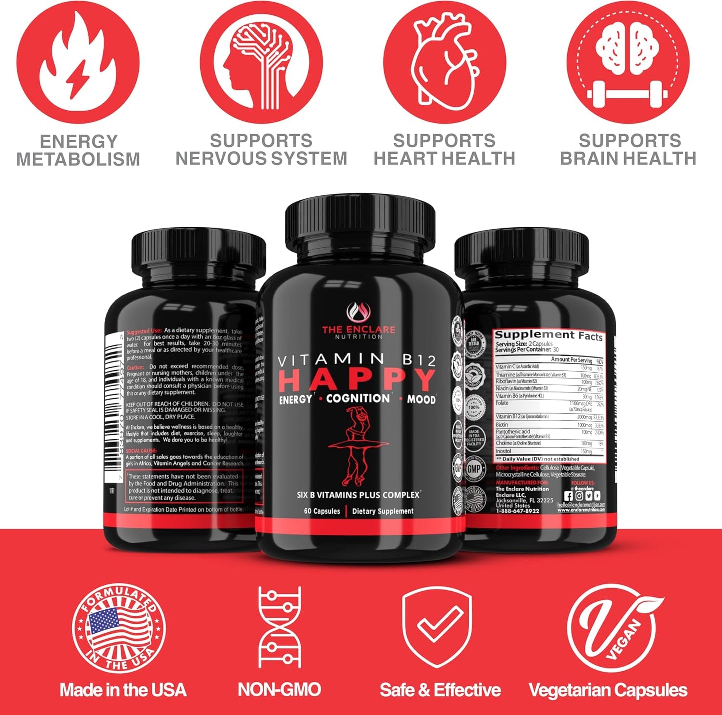 Vitamin B12 B-Complex Supplement – Energy Metabolism and Nervous System Support - görsel 10