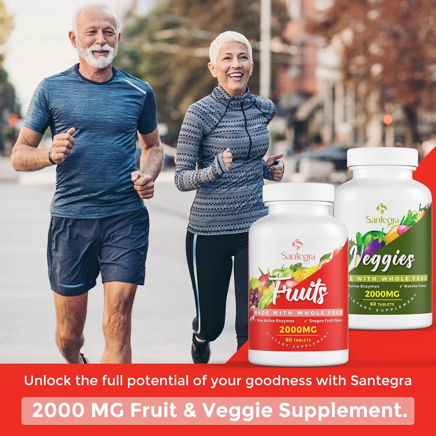 Santegra 2000 mg Fruit and Veg Supplement, 35+ Fruits and Vegetables, 100% Whole Food Superfoods, Natural Vitamins for Women and Men, Sugar-free, Gluten-free, Vegan, 120 Tablets - görsel 7