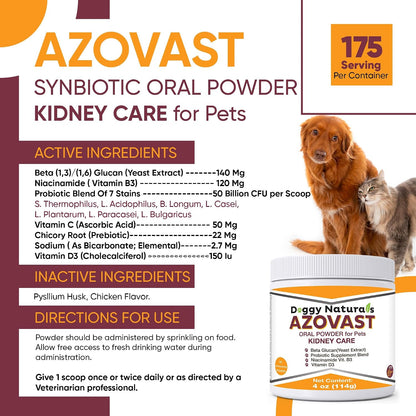 Azovast Powder Kidney Restore & Kidney Support for Dogs & Cats (113 g)