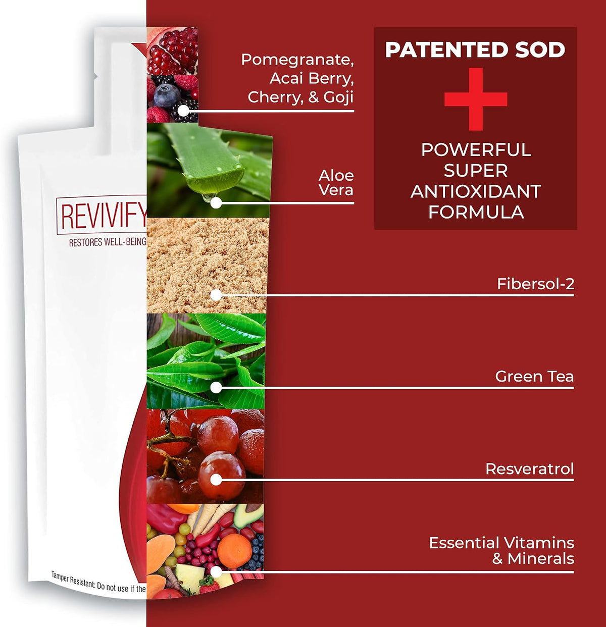 REVIVIFY Pro-Vitality Gel (Oral) with Antioxidant Superoxide Dismutase (SOD), Soluble Fibre & Fruit Blend - 30 ml Pouch, 30 Day Supply - görsel 2