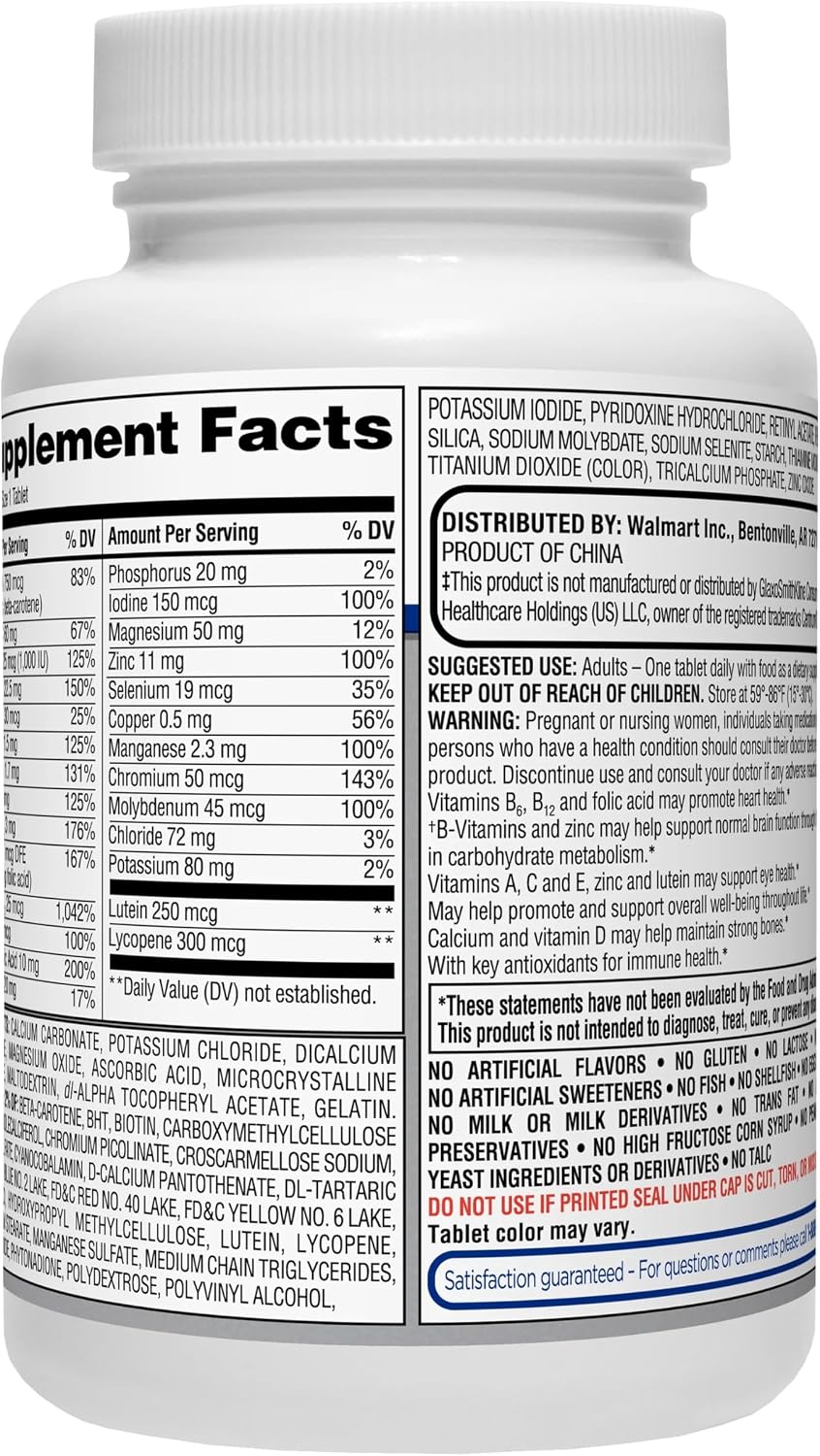 Equate Adult 50+ One Daily Complete Multivitamin, 125 Tablets - görsel 6