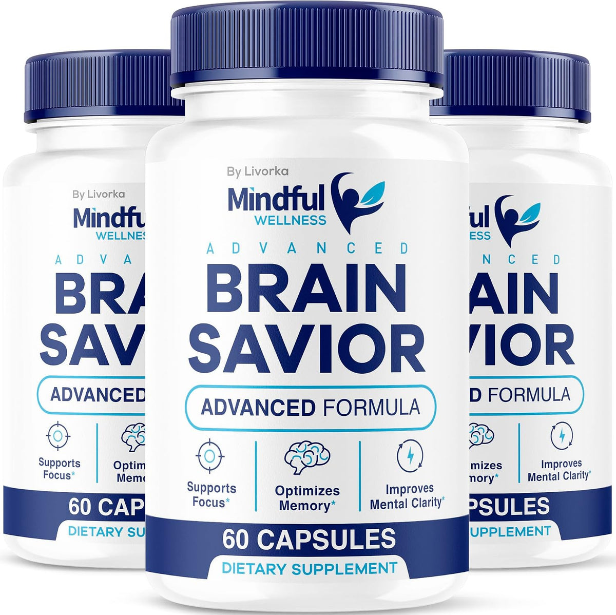 Mindful Wellness Advanced Brain Saviour Capsules (3 Pack) - 180 Capsules - görsel 1