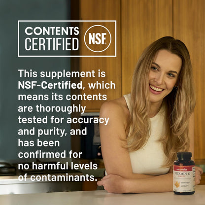 NatureWise Vitamin E 400 IU Softgels (180mg DL-Alpha) - Dairy, Gluten & Soya Free - Non-GMO Antioxidant-Rich Food Supplement for Skin and Immune Health Support - 4-Month Supply, 120 Count