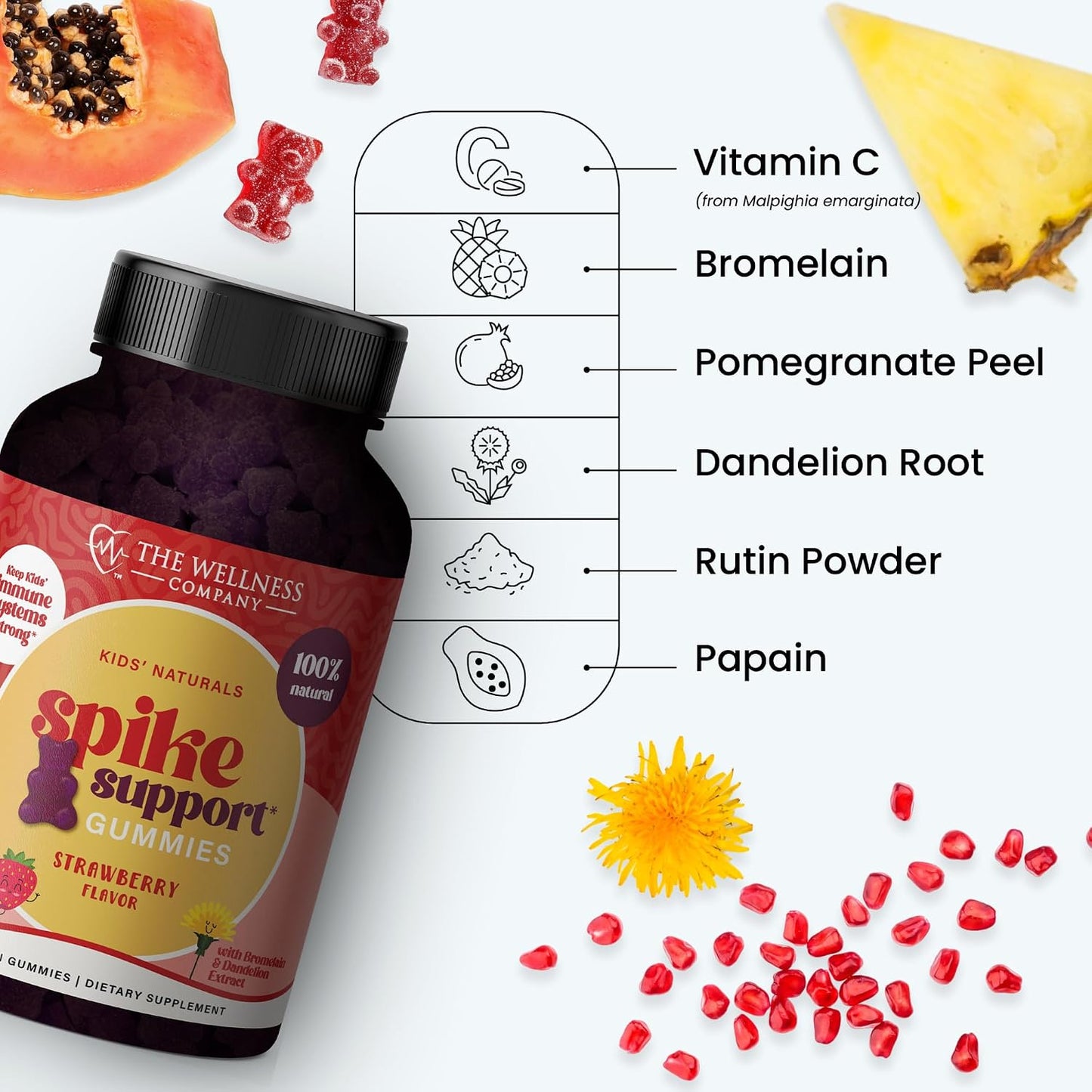Kids Naturals Spike Support Gummies – Year-Round Wellness with Vitamin C, D & Zinc | 60 Gummies (1 Month Supply) - görsel 4