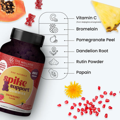 Kids Naturals Spike Support Gummies – Year-Round Wellness with Vitamin C, D & Zinc | 60 Gummies (1 Month Supply)