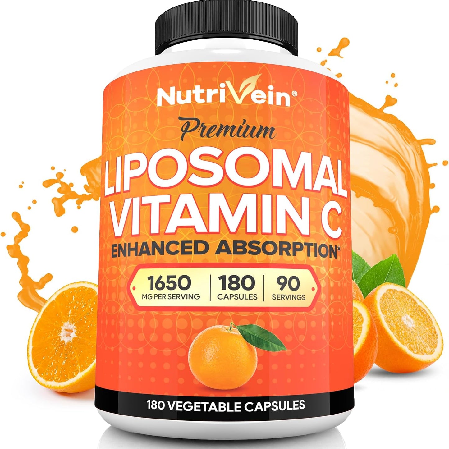 Nutrivein Premium Liposomal Vitamin C Supplement 1650mg - 180 Capsules - görsel 1
