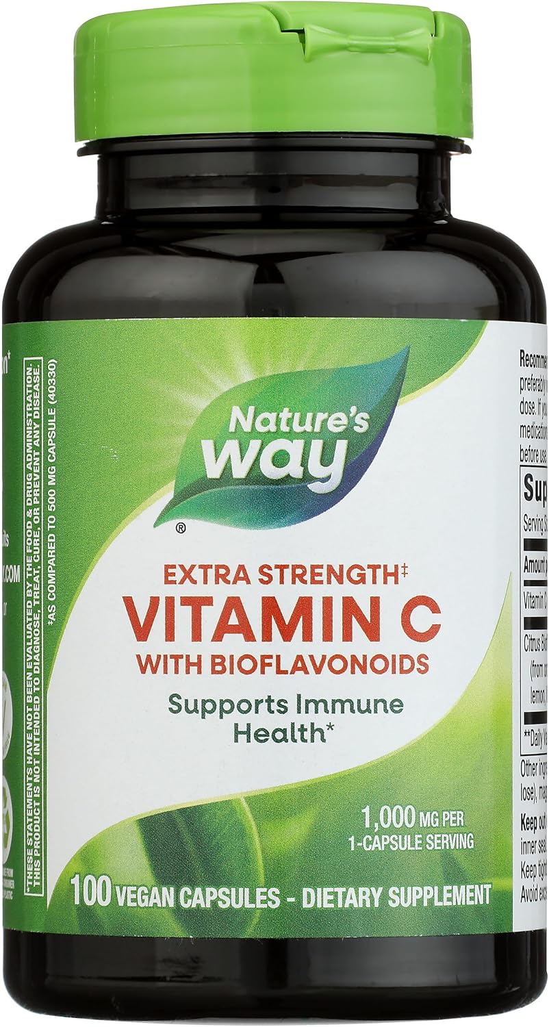 Nature's Way Extra Strength Vitamin C with Bioflavonoids, 1,000 mg, 250 Vegan Capsules - görsel 8