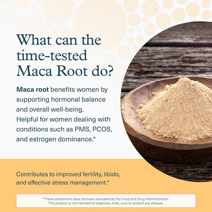 Youtheory Women’s Maca Root - 120 Vegan Capsules (60 Day Supply) - Gelatinised Peruvian Yellow Maca for Energy, Hormone Balance & Menopause Support - Adaptogen Blend for Stress - Gluten-Free