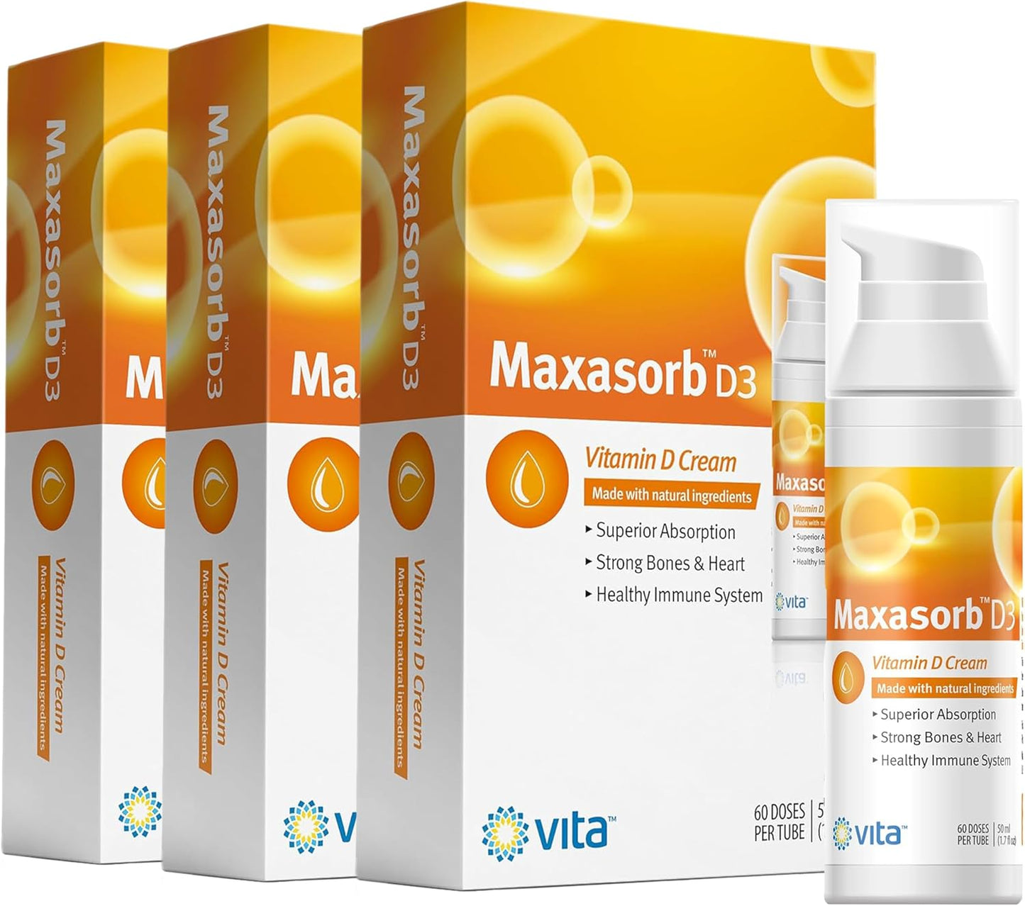 Vita Sciences Vitamin D3 Cream for Face and Body – 1000 IU Topical Vitamin D - görsel 1