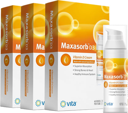 Vita Sciences Vitamin D3 Cream for Face and Body – 1000 IU Topical Vitamin D