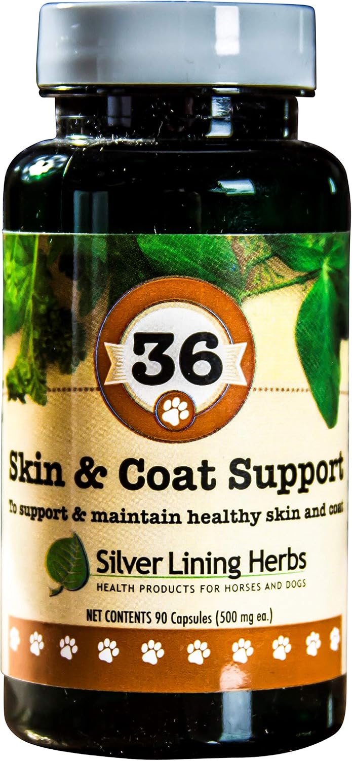 Silver Lining Herbs 36 Dog Skin & Coat Support – Herbal Supplement for Dogs, 90 Capsules - görsel 1