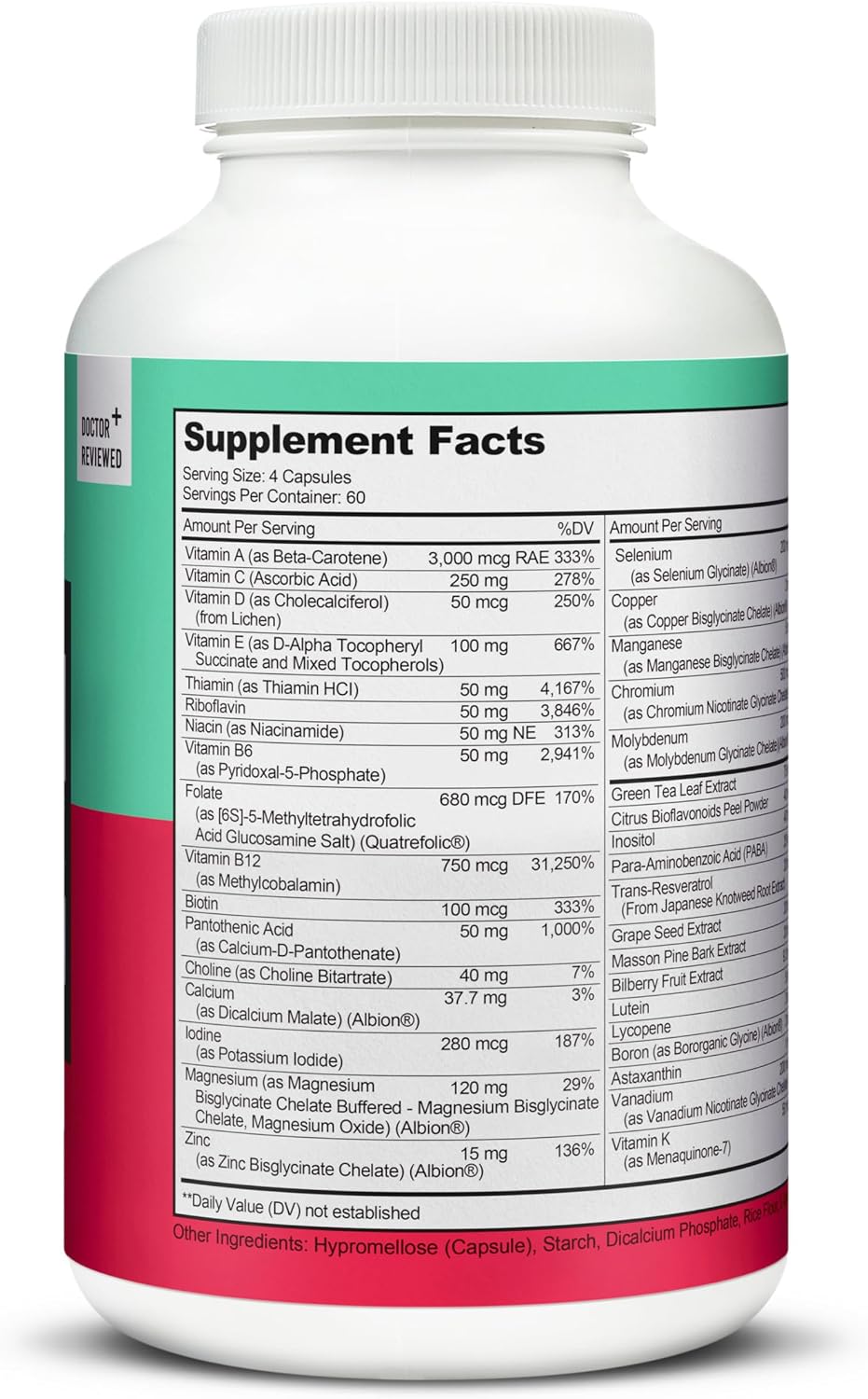Lively Vitamin Co. Multivitamin - 37 Vitamins, Minerals and Extracts - 240 Vegetarian Capsules - görsel 6