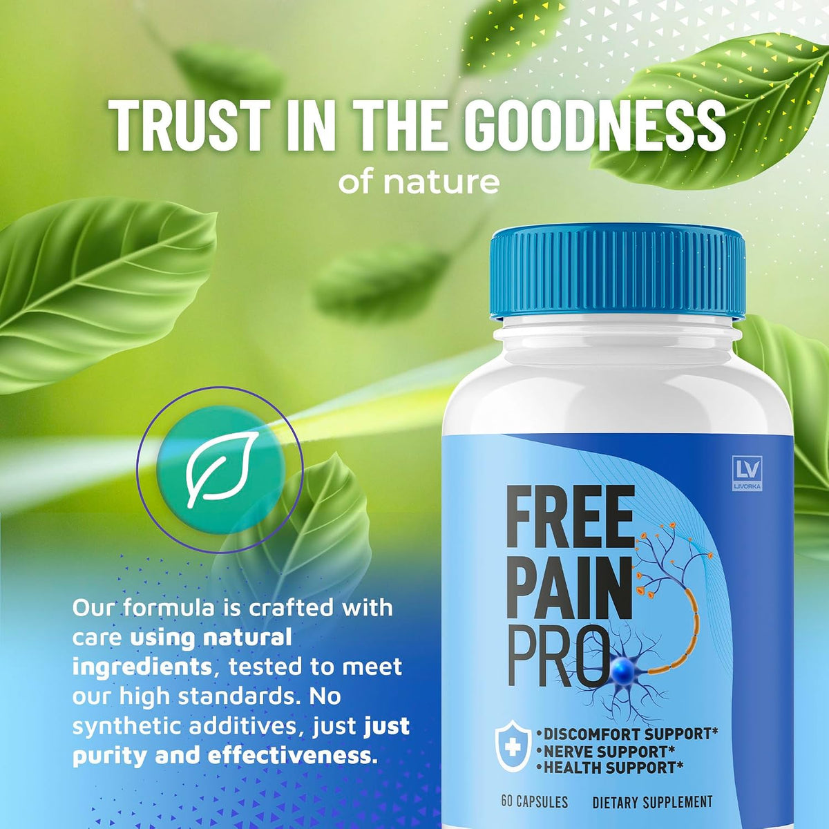 Free Pain Pro Capsules (2 Pack) - Official Advanced Formula Food Supplement, 120 Capsules - görsel 3
