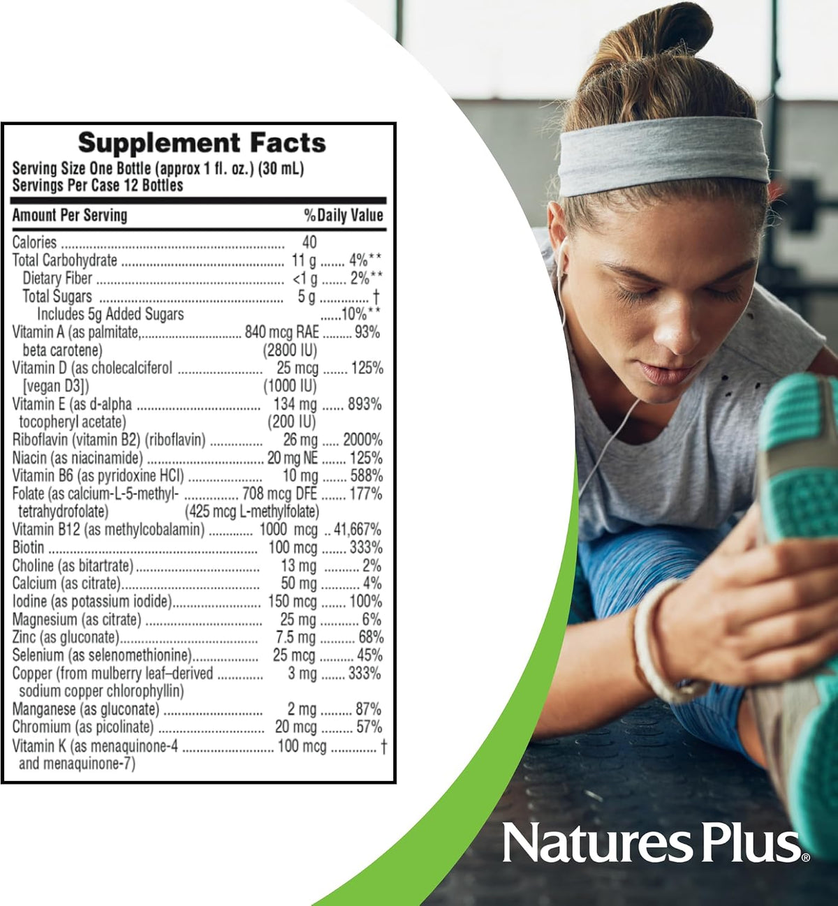 NaturesPlus Source of Life GOLD Liquid Multi Shot - 30 ml (1 fl oz), Case of 12 - Tropical Fruit Flavour - Provides Nutrients from 100+ Fruits and Vegetables - 12 Servings - görsel 4