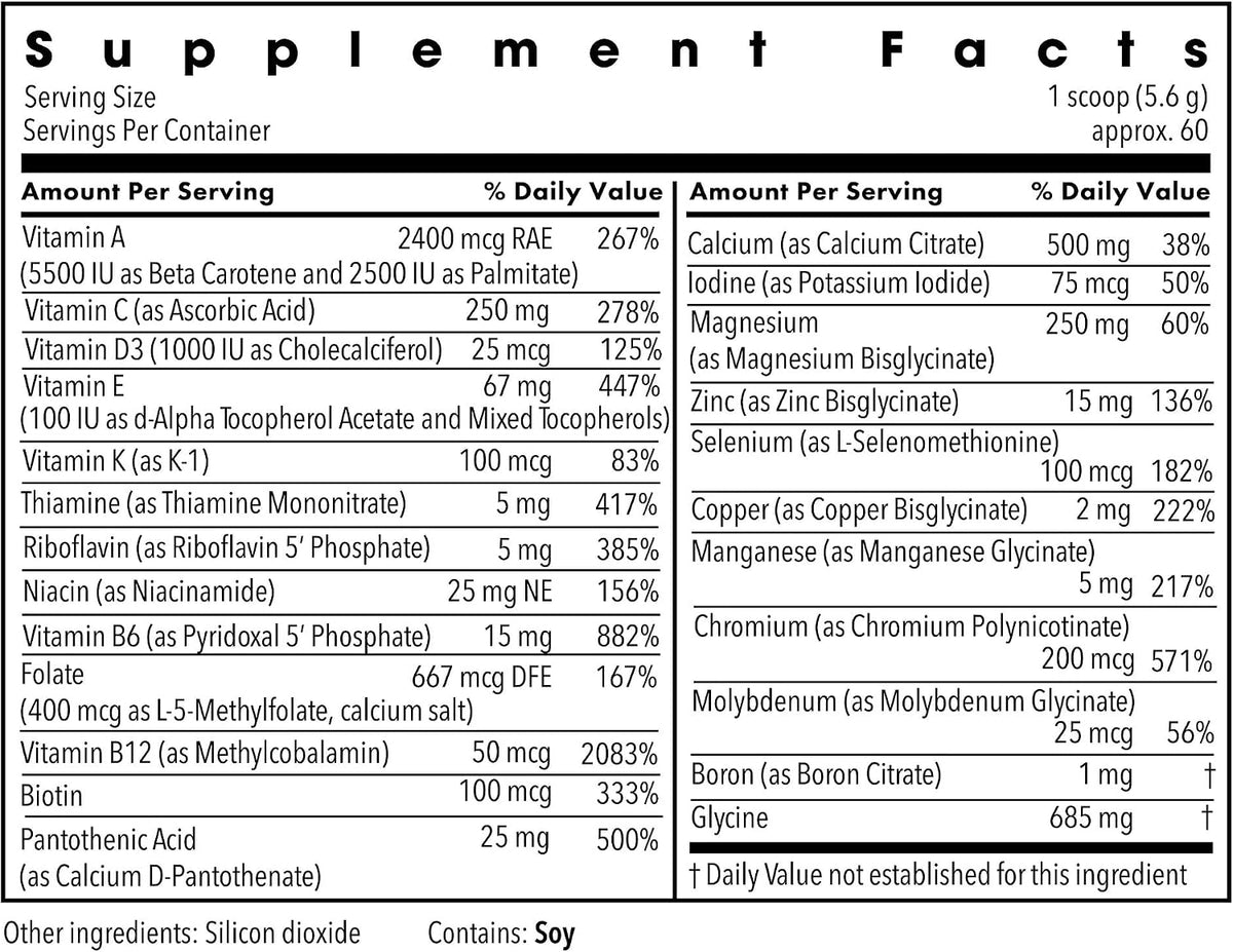 Metabolic Maintenance Vitamin Mineral Base Powder - Comprehensive Multivitamin Powder - Active B Vitamins & Chelated Minerals - High Absorption Nutritional Support - 60 Servings - 11 oz (312 g) - görsel 2