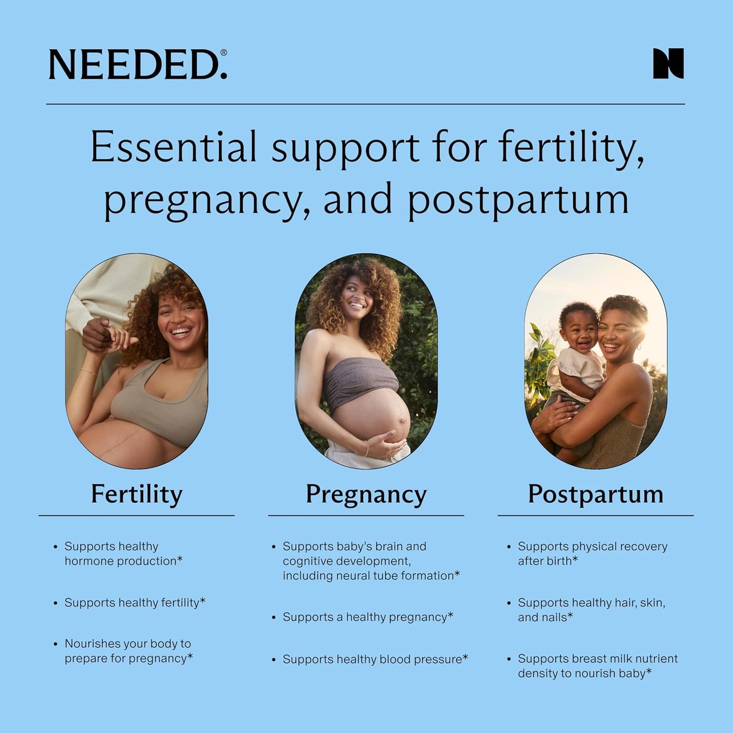 Needed. Multivitamin for Prenatal | Pregnancy, Breastfeeding, Postpartum | Expertly Formulated & Third-Party Tested | 30-Day Supply - görsel 5