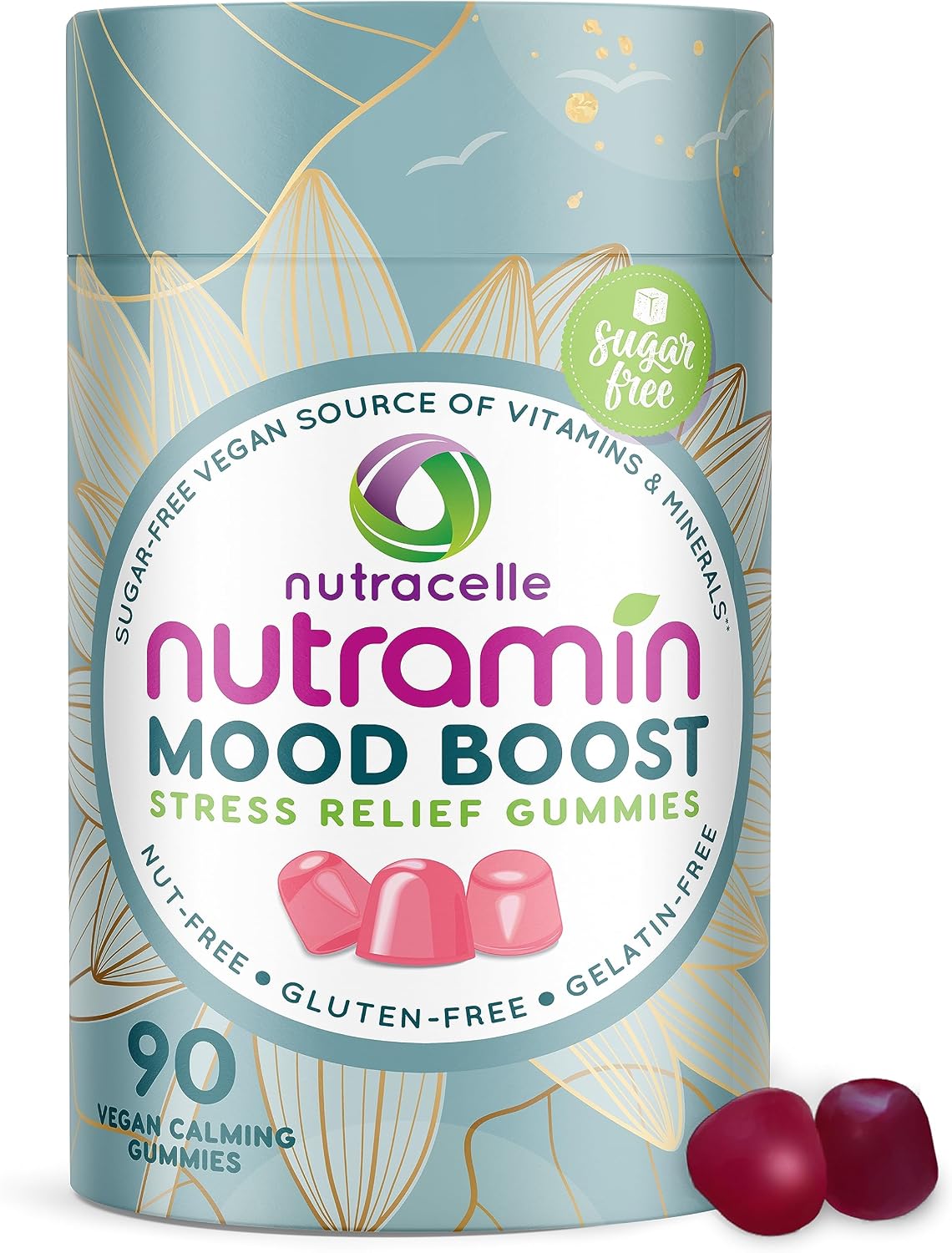 NUTRAMIN Mood Boost Multivitamin Gummy - Anti-Stress Magnesium Ashwagandha + B Complex - Sugar-Free, Vegan, Gluten-Free (90 Count) - görsel 9