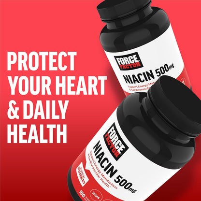 Force Factor Niacin 500mg – Vitamin B3 Supplement for Energy & Circulation Support