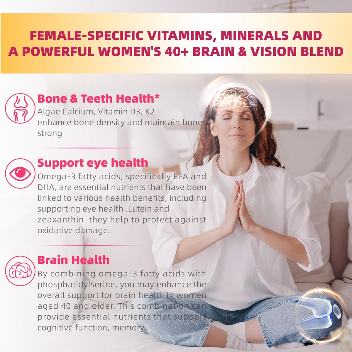 Lerinettia Multivitamin for Women 40+ Gummies with Omega-3, Iron, and B-Complex - Vegan, Sugar-Free (60 Gummies) - görsel 5