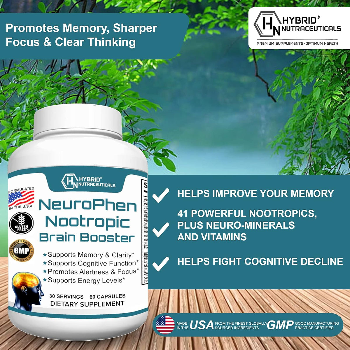 NeuroPhen Nootropics Brain Booster Supplement - Focus, Memory & Clarity Capsules - görsel 2