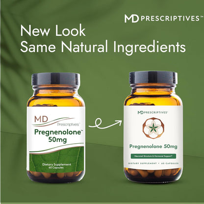 MD Prescriptives Pregnenolone - Vegan Hormone Support - 50 mg, 60 Capsules