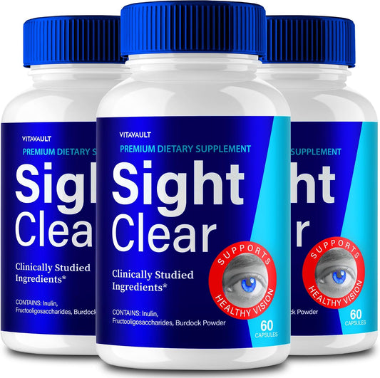 (3 Pack) Sight Clear Eye Supplement Capsules, Sight Clear Pills – Maximum Strength, SightClear Supplement for Vision Vitamin (180 Capsules)