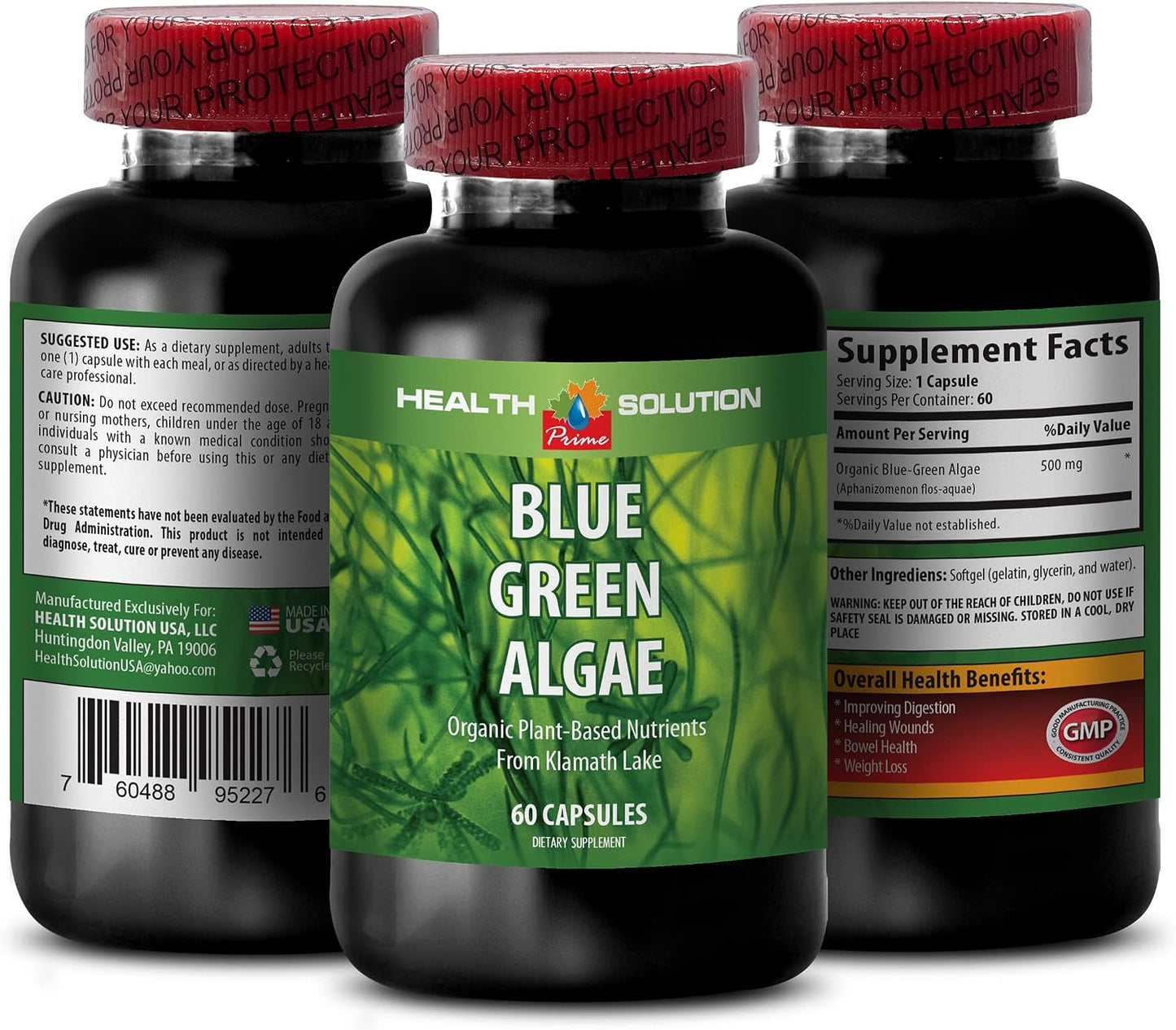 Klamath Blue Green Algae Capsules – 500mg, 60 Capsules (2-Pack) - görsel 2
