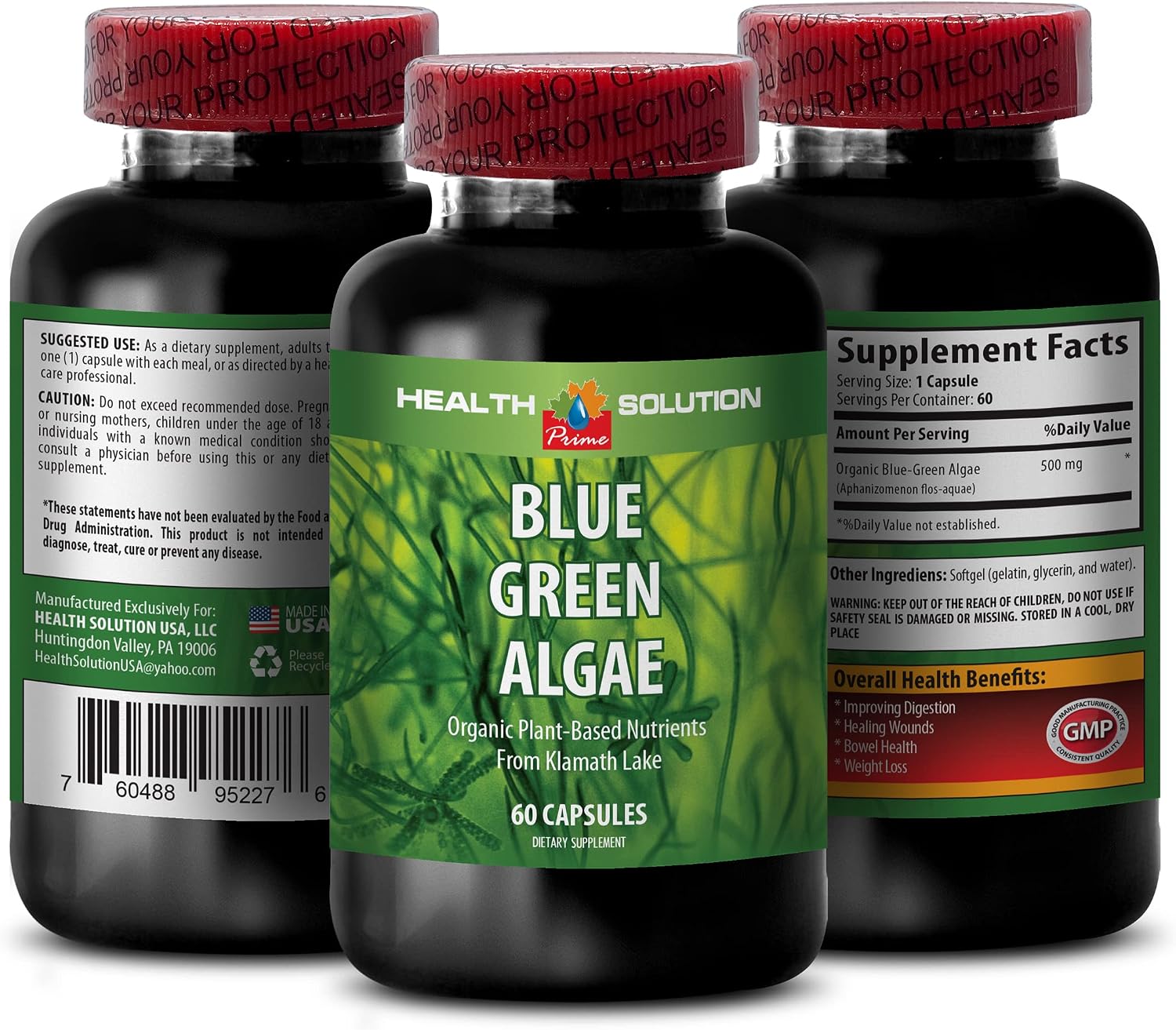 Klamath Blue Green Algae Capsules – 500mg, 60 Capsules (2-Pack) - görsel 2