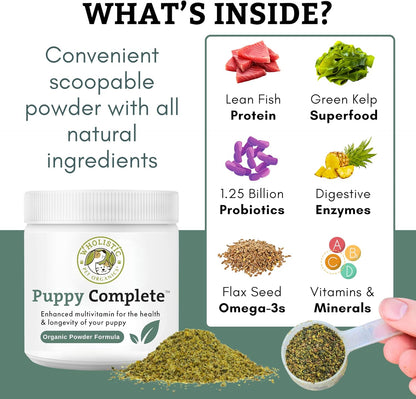 Puppy Vitamins - Dog Multivitamin Powder - Daily Supplement for Home-Prepared Food - All Breeds - 22 Scoops