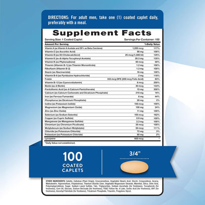 Nature's Truth Multivitamin for Men with Iron, Vitamins A, C, D & E - 100 Tablets