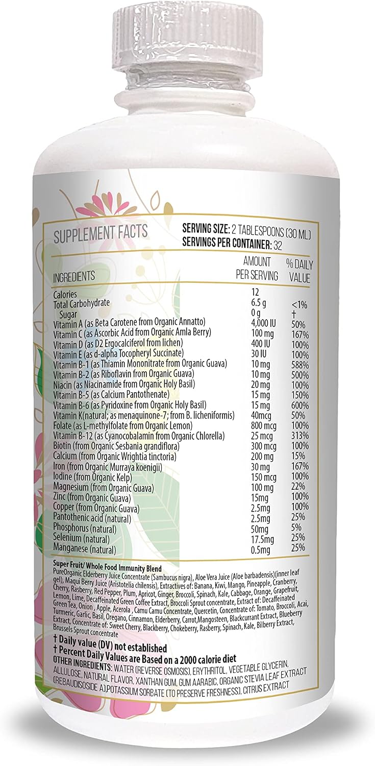ACTIF Organic Bariatric Liquid Multivitamin with 25+ Organic Vitamins and Minerals, 90 Count - görsel 4