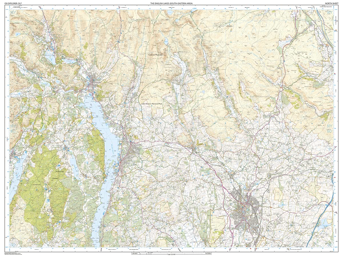 Lake District OS Explorer Map OL7: The English Lakes - South Eastern Area (Windermere, Kendal & Silverdale) - görsel 3