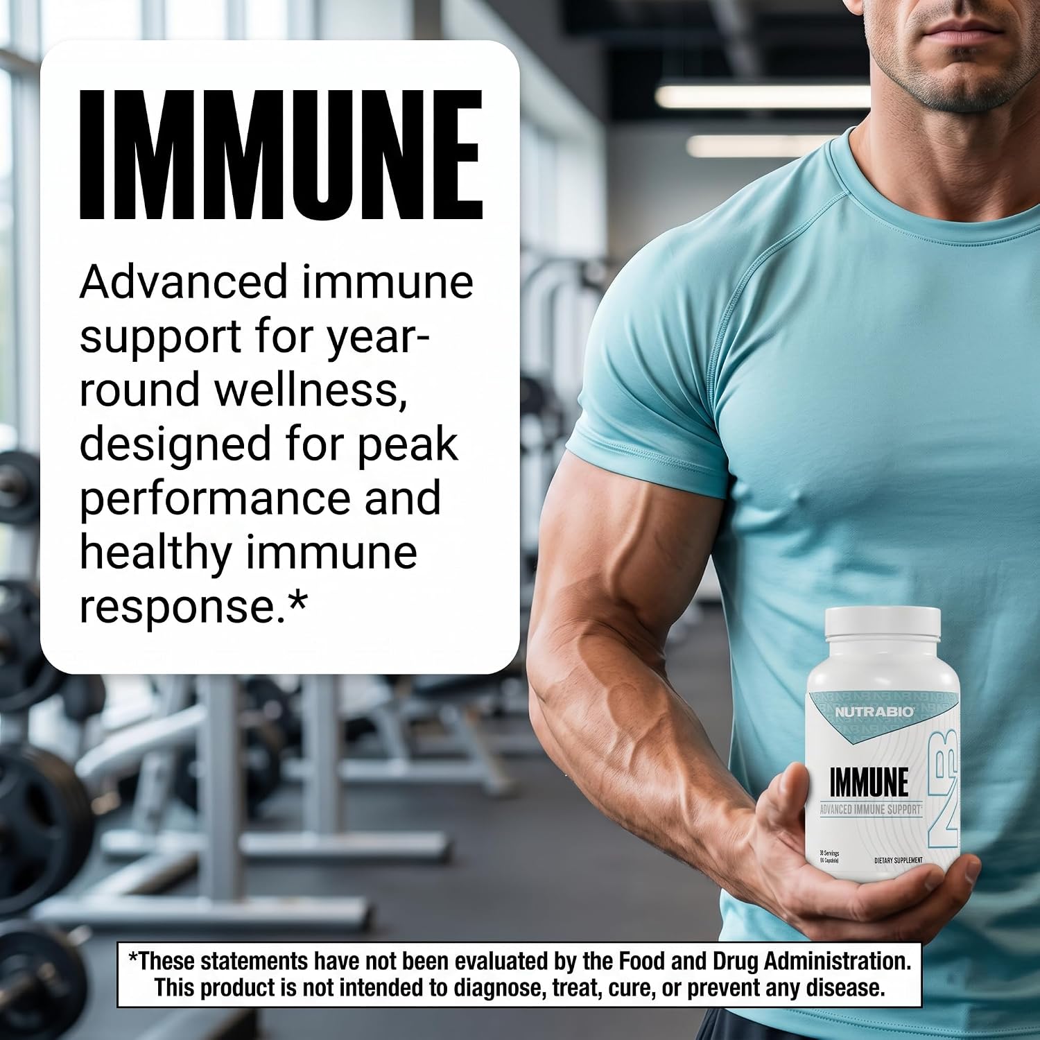 NutraBio Immune Support Supplement with EpiCor, 90 Vegetable Capsules - görsel 9