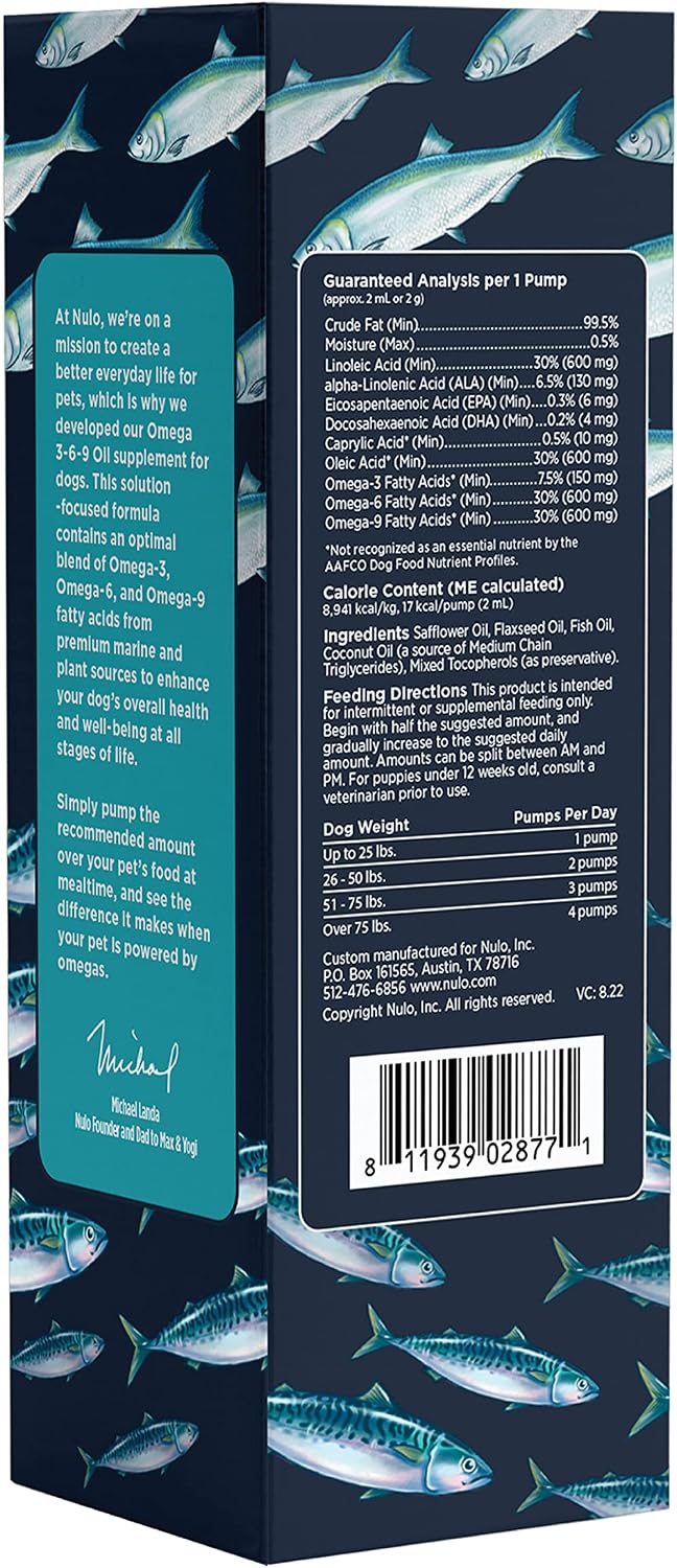 Nulo Omega 3-6-9 Fish Oil for Dogs and Puppies, Supports Skin & Coat Health, Joint Health, Heart Health, 473 ml - görsel 3