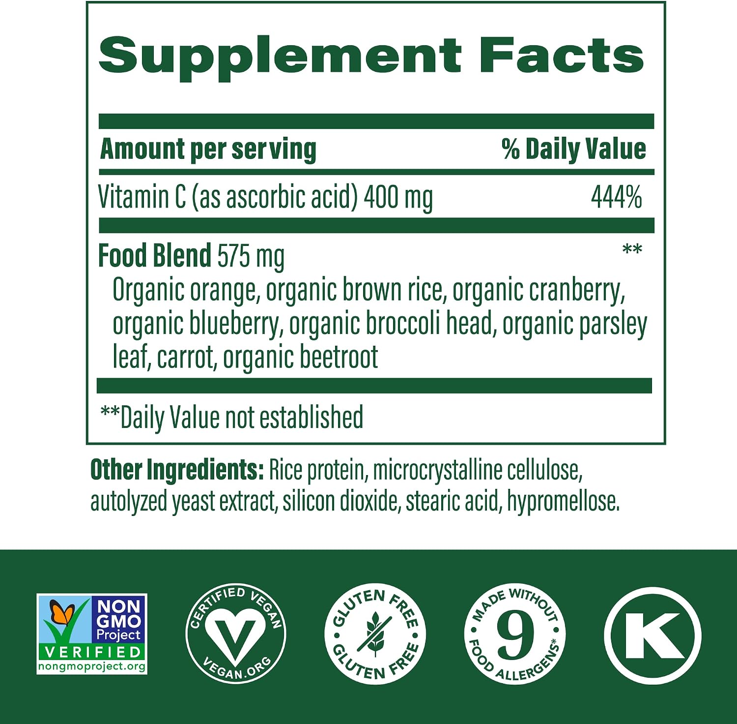 MegaFood Ultra C 400 mg – Vegan Vitamin C Immune Support Supplement with Real Food – 90 Tablets - görsel 2