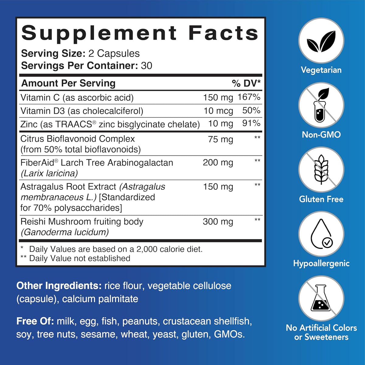 Patient One Immune Maintenance – Immune Support Supplement with Vitamin D3, Astragalus, and Zinc – 60 Capsules - görsel 2