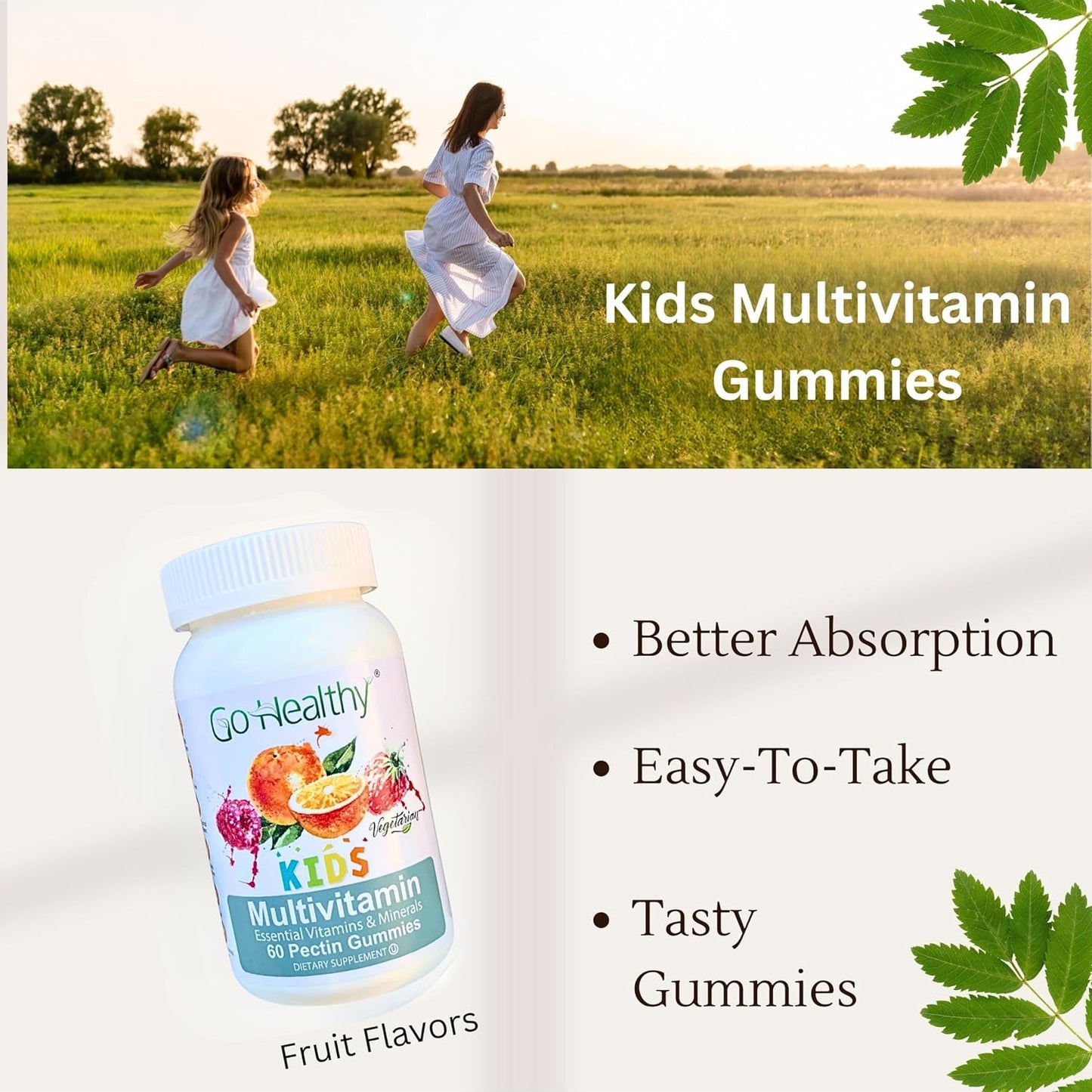 Go Healthy Kids Multivitamin Gummies with Vitamin C, D3 and Zinc – Immune Support for Children 2+ - görsel 3