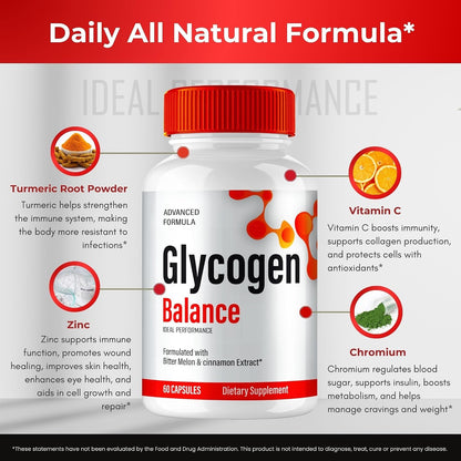 Glycogen Balance Advanced Blood Formula Capsules, Glycogen Blood Balance Supplement Pills – Maximum Strength, All Natural Healthy Circulation & Stable Levels, GlycogenBalance Reviews (5 Pack)