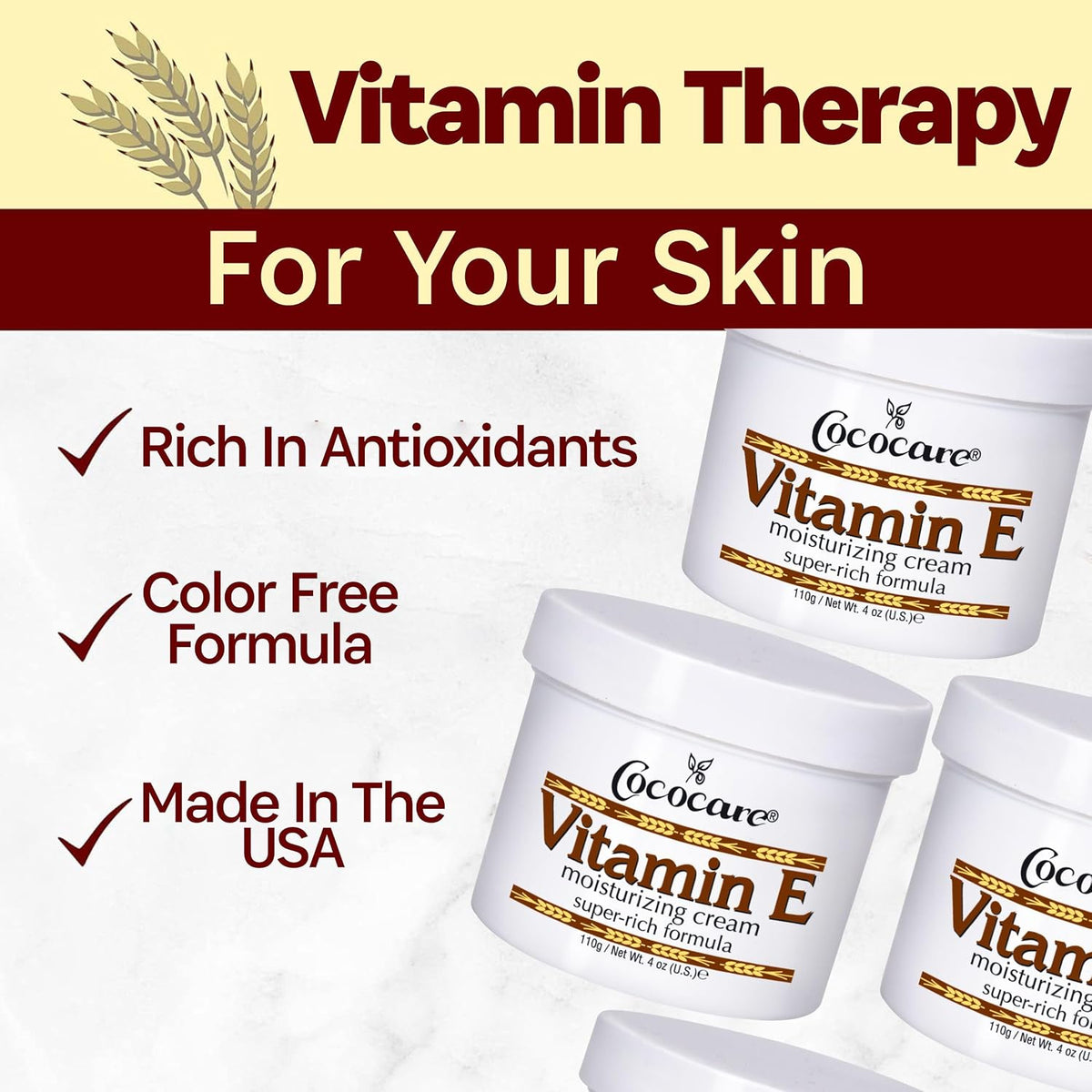 Cococare Vitamin E Super Rich Formula Moisturising Cream, 4 oz - görsel 5