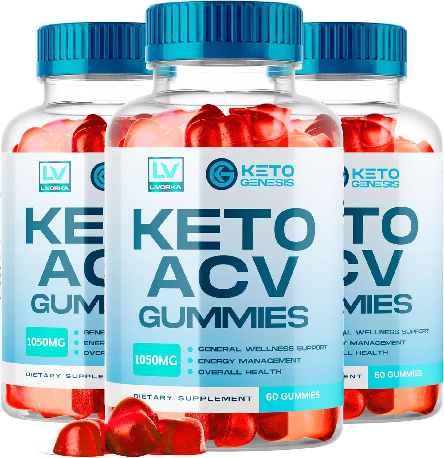 Keto Genesis Keto ACV Gummies Advanced - Apple Cider Vinegar Gummies, 3 Pack (180 Gummies) - görsel 1