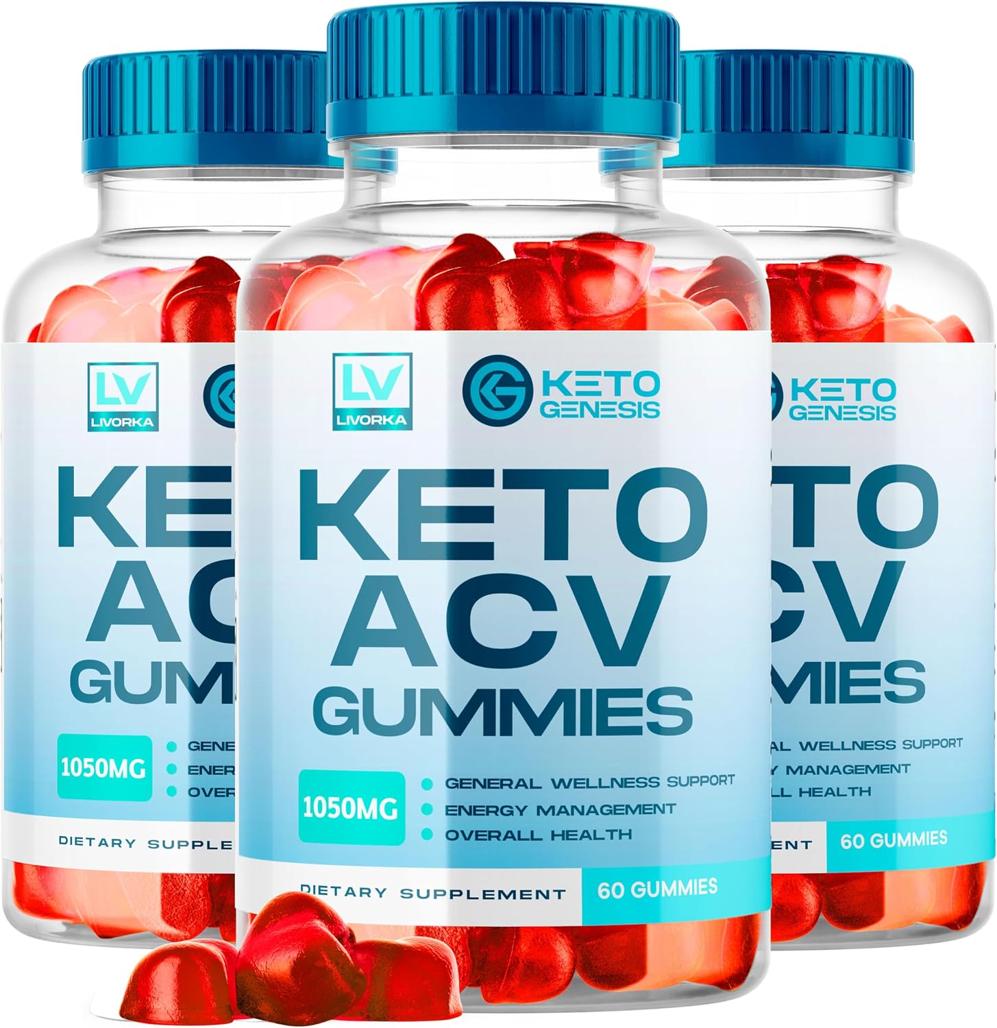 Keto Genesis Keto ACV Gummies Advanced - Apple Cider Vinegar Gummies, 3 Pack (180 Gummies) - görsel 1
