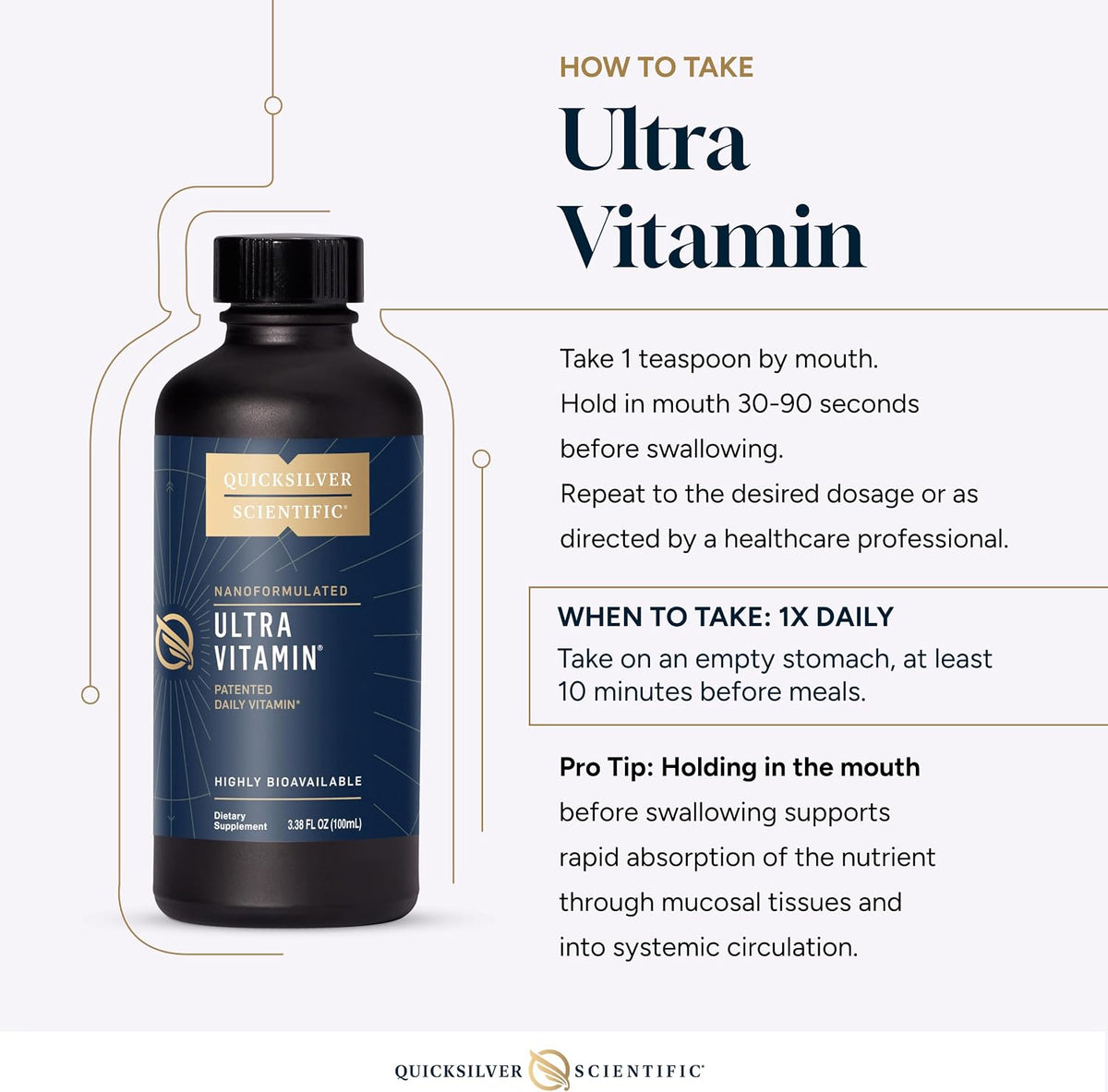 Quicksilver Scientific Liposomal Ultra Vitamin - Liquid Multivitamin with B Complex, Vitamins D, C, E, K, and Antioxidants (100 ml) - görsel 6