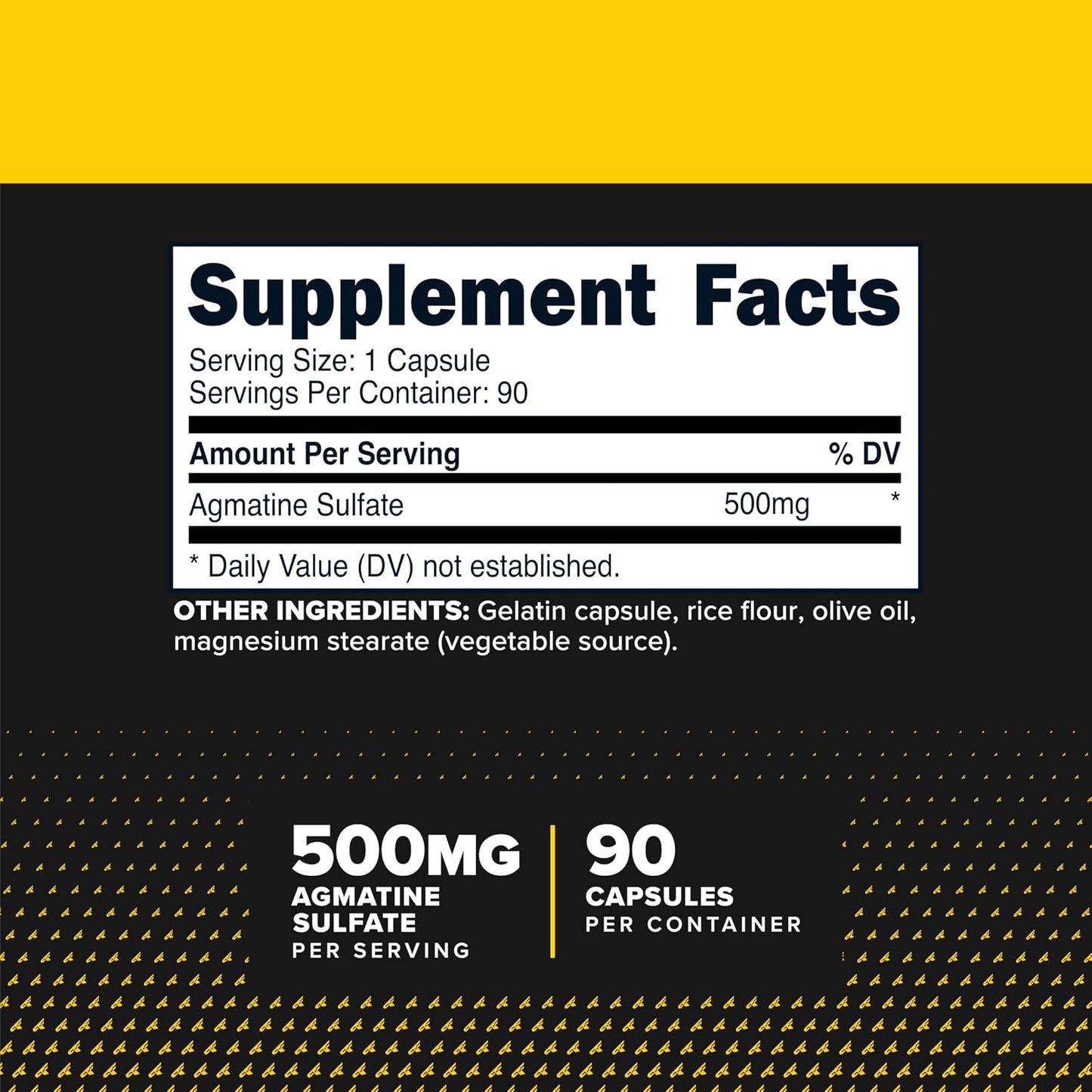 Primaforce Agmatine Sulphate 500mg, 90 Capsules – Non-GM, Gluten-free Supplement - görsel 2