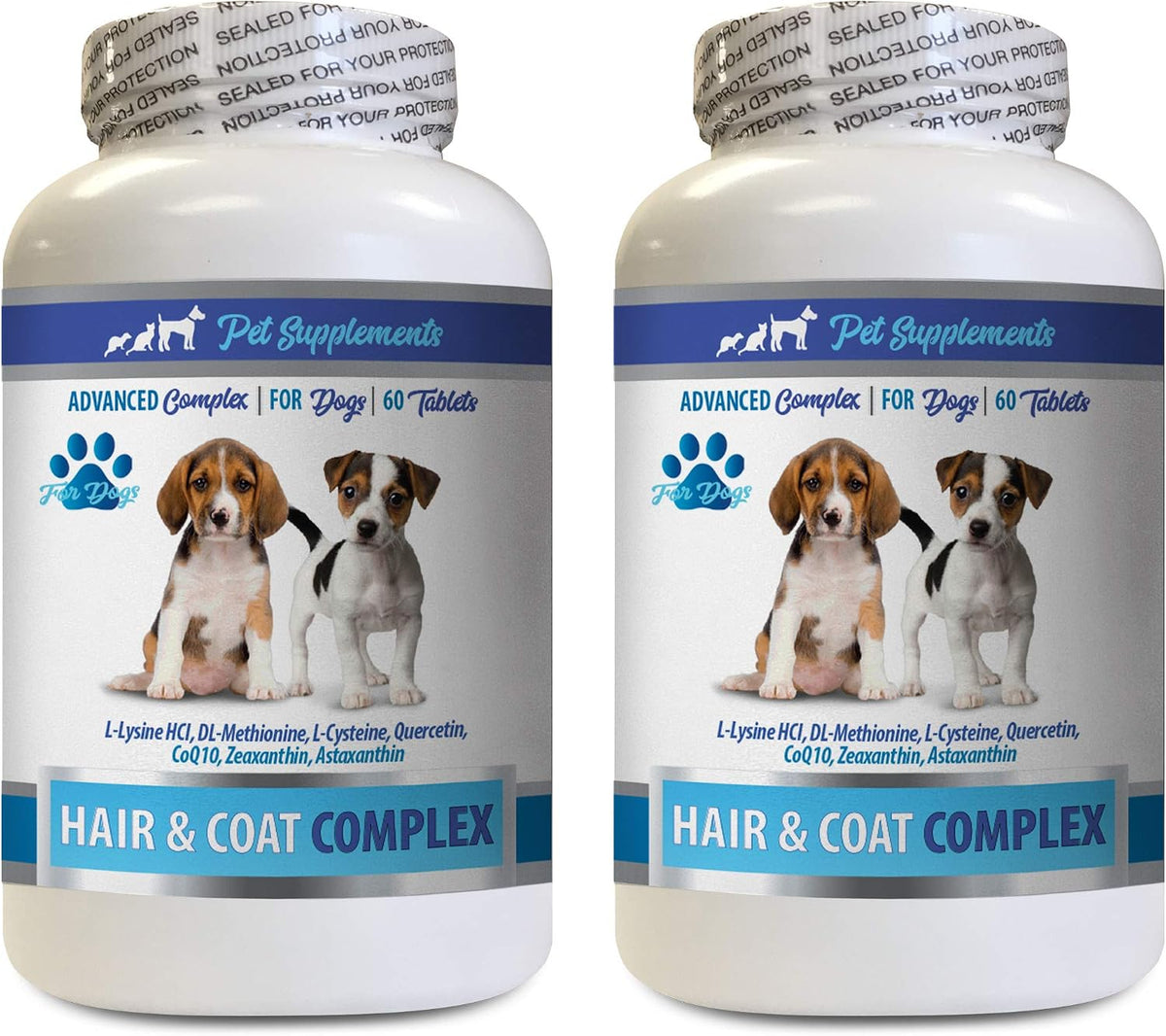 Dog Itch & Allergy - Hair and Coat Complex - Skin Relief - Immune Support - Vitamins and Minerals - Dog Vitamin Powder - 2 Bottles (120 Treats) - görsel 1