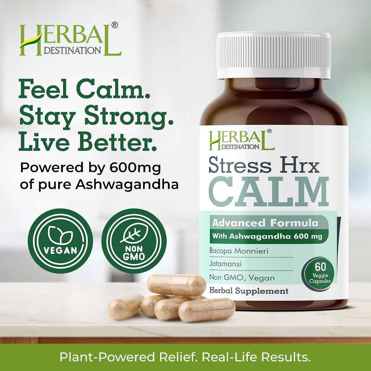 Stress Hrx, Ashwagandha Supplement Capsules, 600 mg, 60 Count - görsel 3