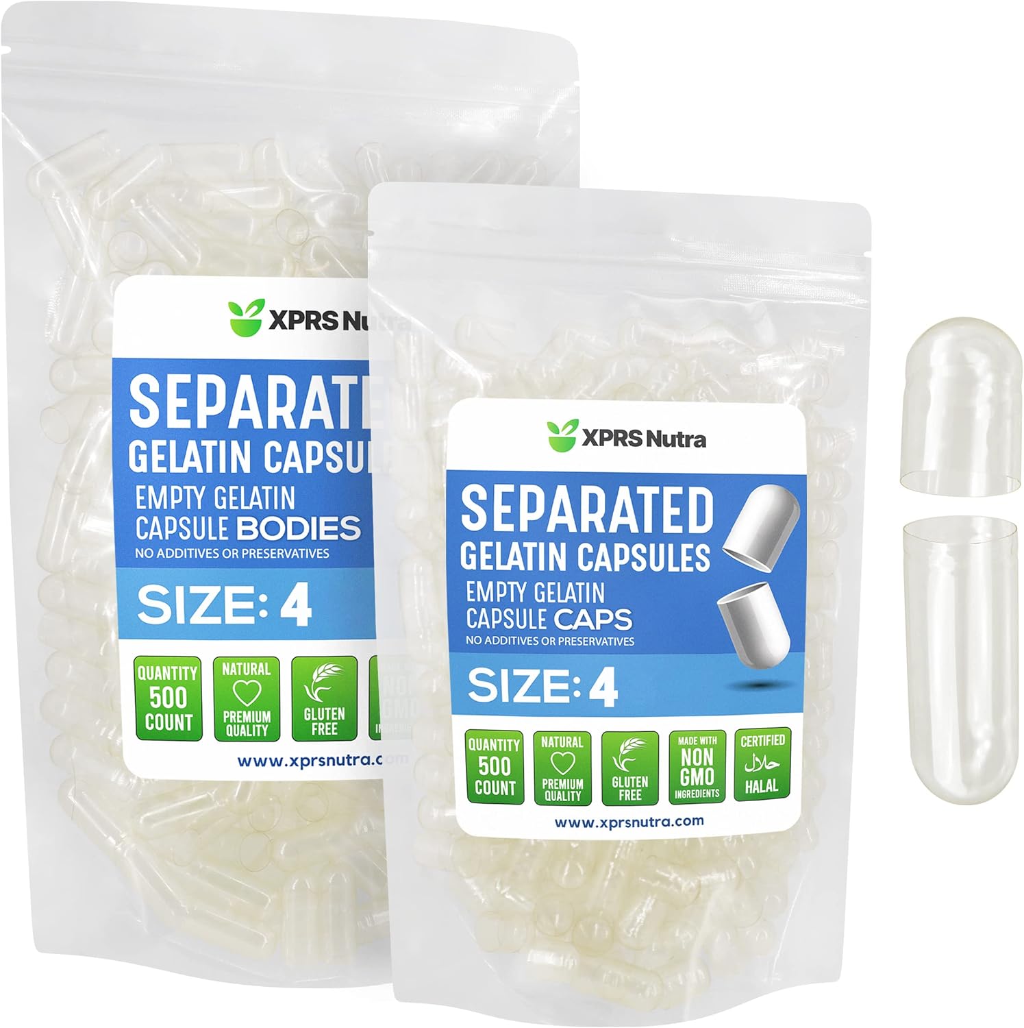 XPRS Nutra Gelatine Size 4 Separated Capsules – 100 Pack - görsel 8