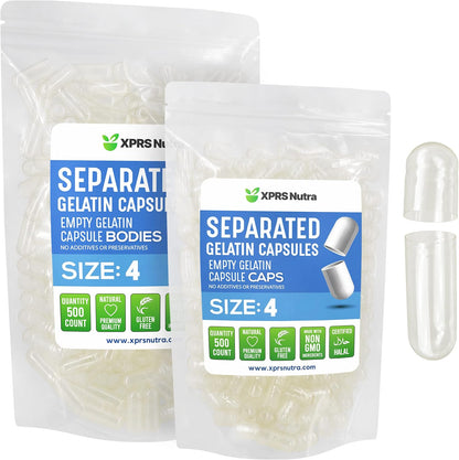 XPRS Nutra Gelatine Size 4 Separated Capsules – 100 Pack