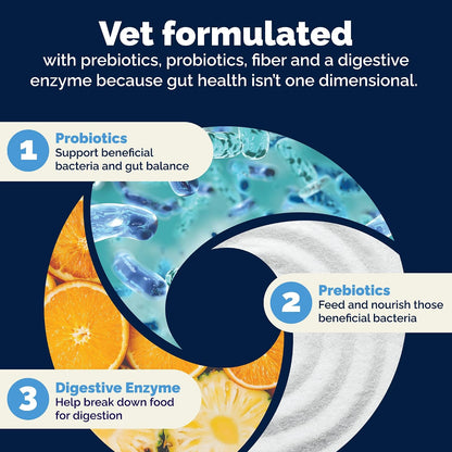 Vetnique Glandex Dog Probiotic Chews, Daily Probiotics for Dogs 5 Strains, Prebiotics & Digestive Enzymes for Gut and Immune Health, Vet Formulated for Occasional Diarrhoea (120ct Chews)