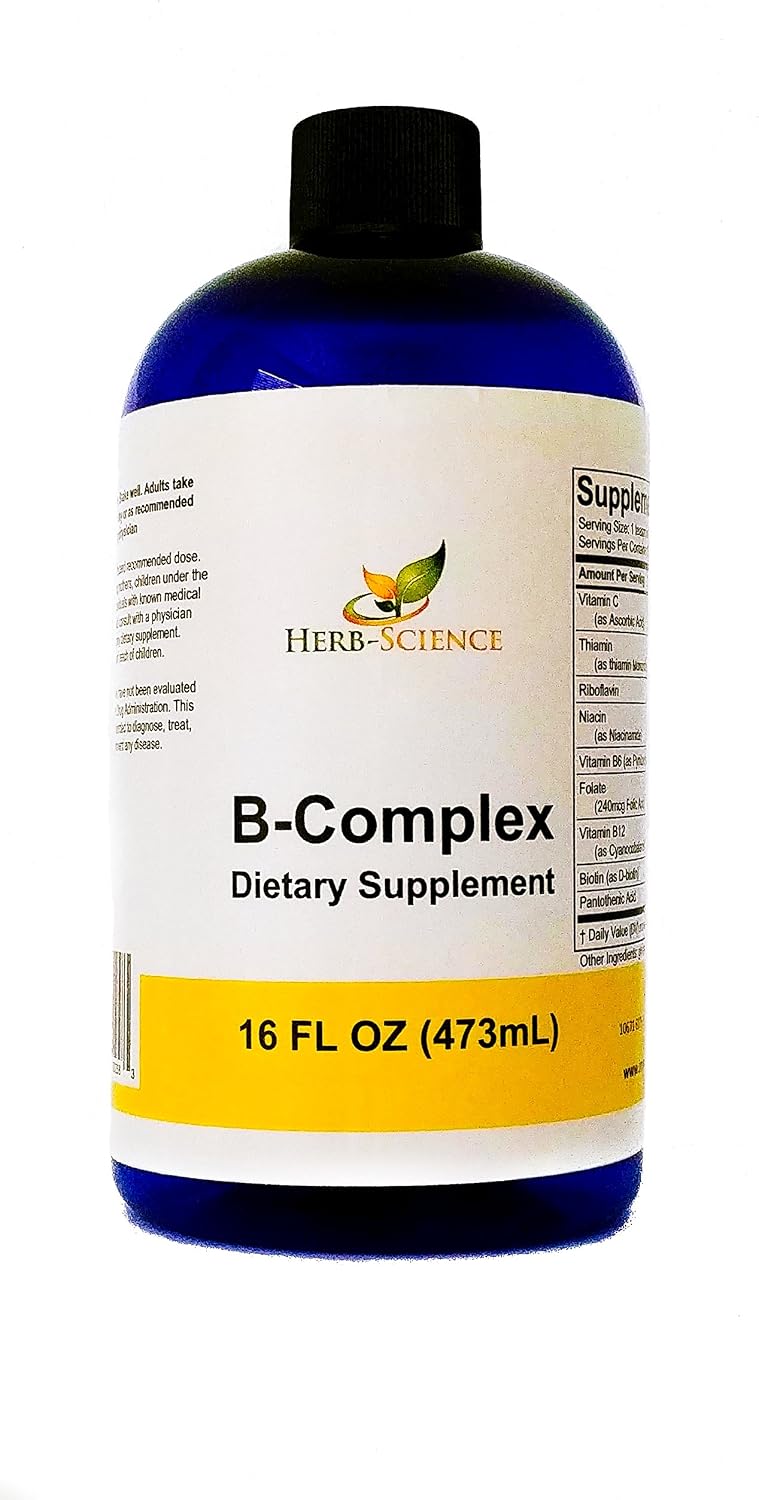Herb-Science Vitamin B-Complex with Vitamin C Liquid, 473 ml - görsel 1