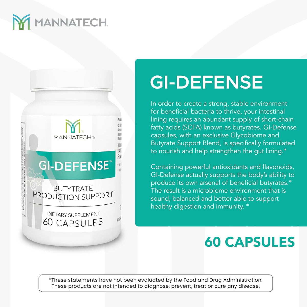 Mannatech GI-Defence Butyrate Supplement – 60 Capsules - görsel 3